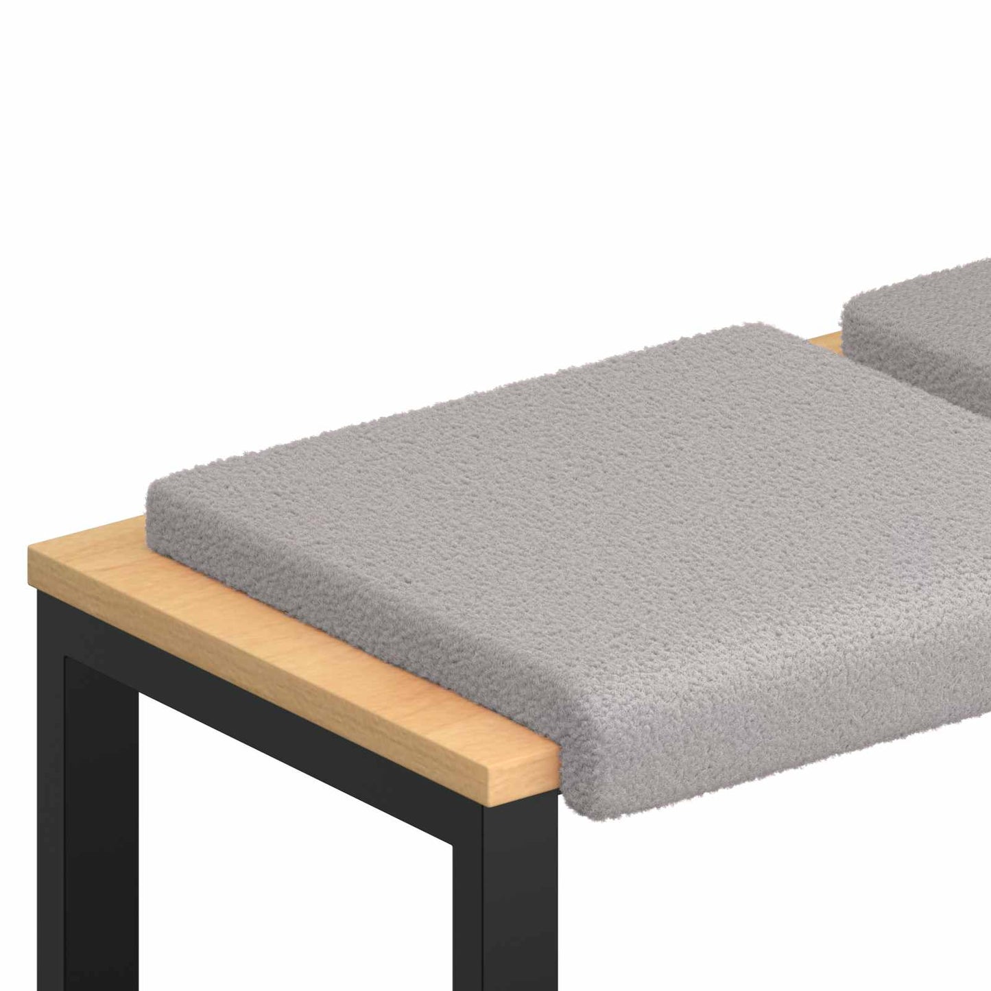 vidaXL Bench Cushion 2 pcs Sherpa Fabric Light Grey Depth 35 cm
