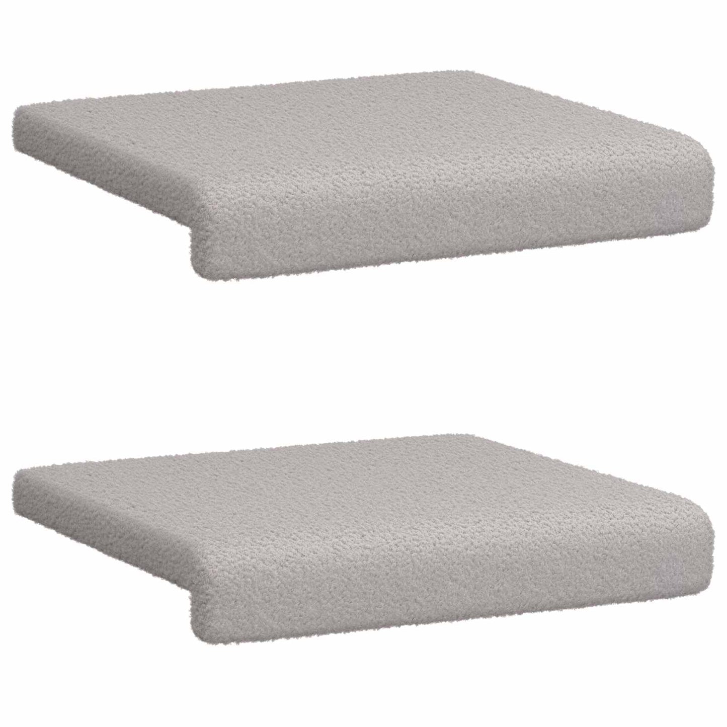 vidaXL Bench Cushion 2 pcs Sherpa Fabric Light Grey Depth 35 cm