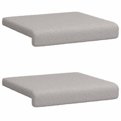 vidaXL Bench Cushion 2 pcs Sherpa Fabric Light Grey Depth 35 cm