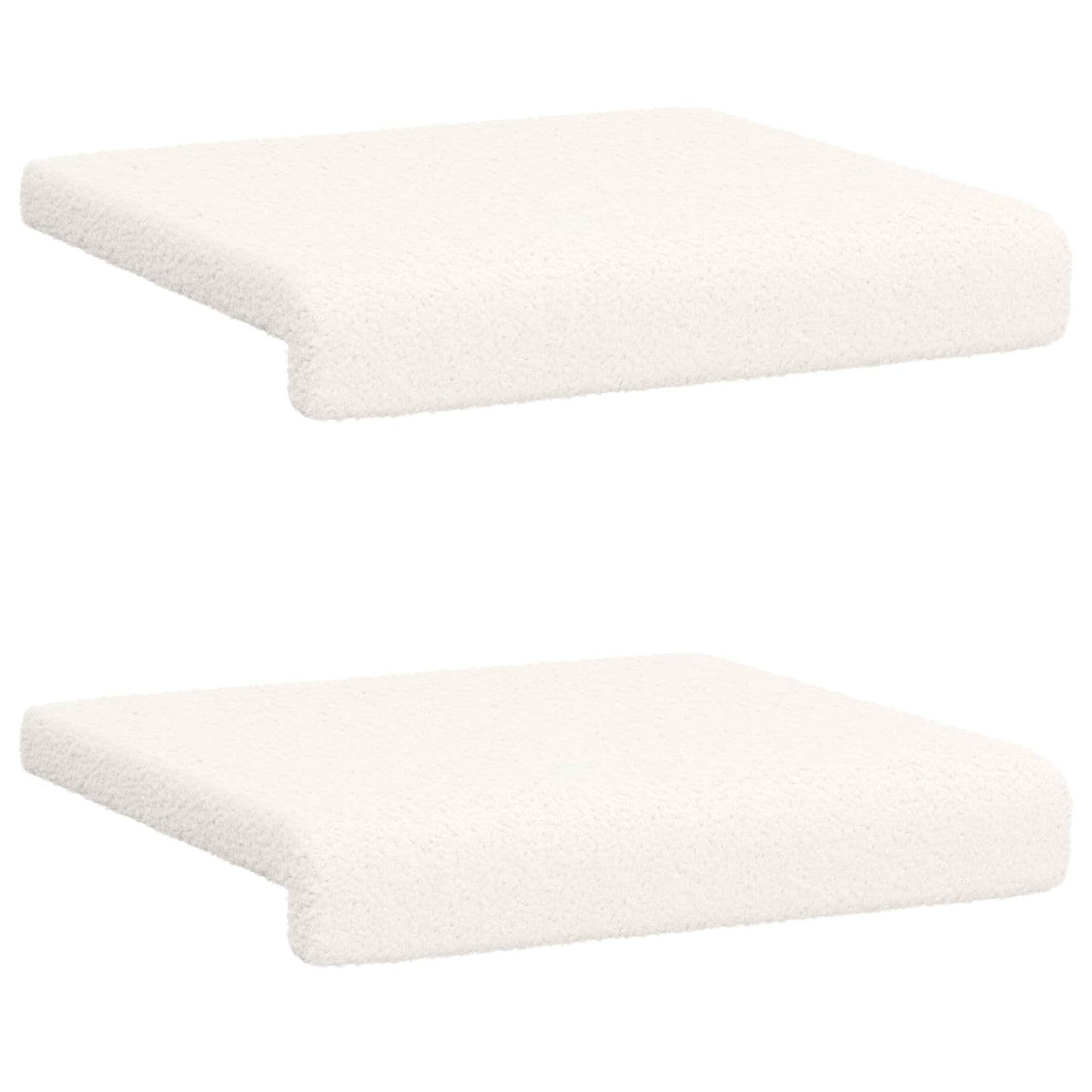 vidaXL Bench Cushion 2 pcs Sherpa Fabric Cream Depth 35 cm