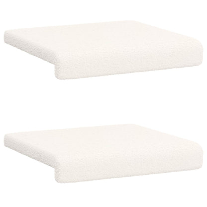 vidaXL Bench Cushion 2 pcs Sherpa Fabric Cream Depth 35 cm