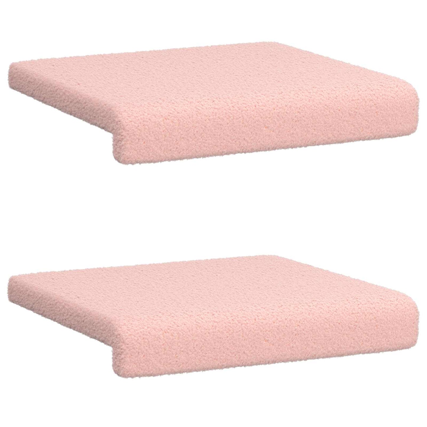 vidaXL Bench Cushion 2 pcs Sherpa Fabric Pink Depth 35 cm