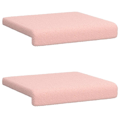vidaXL Bench Cushion 2 pcs Sherpa Fabric Pink Depth 35 cm