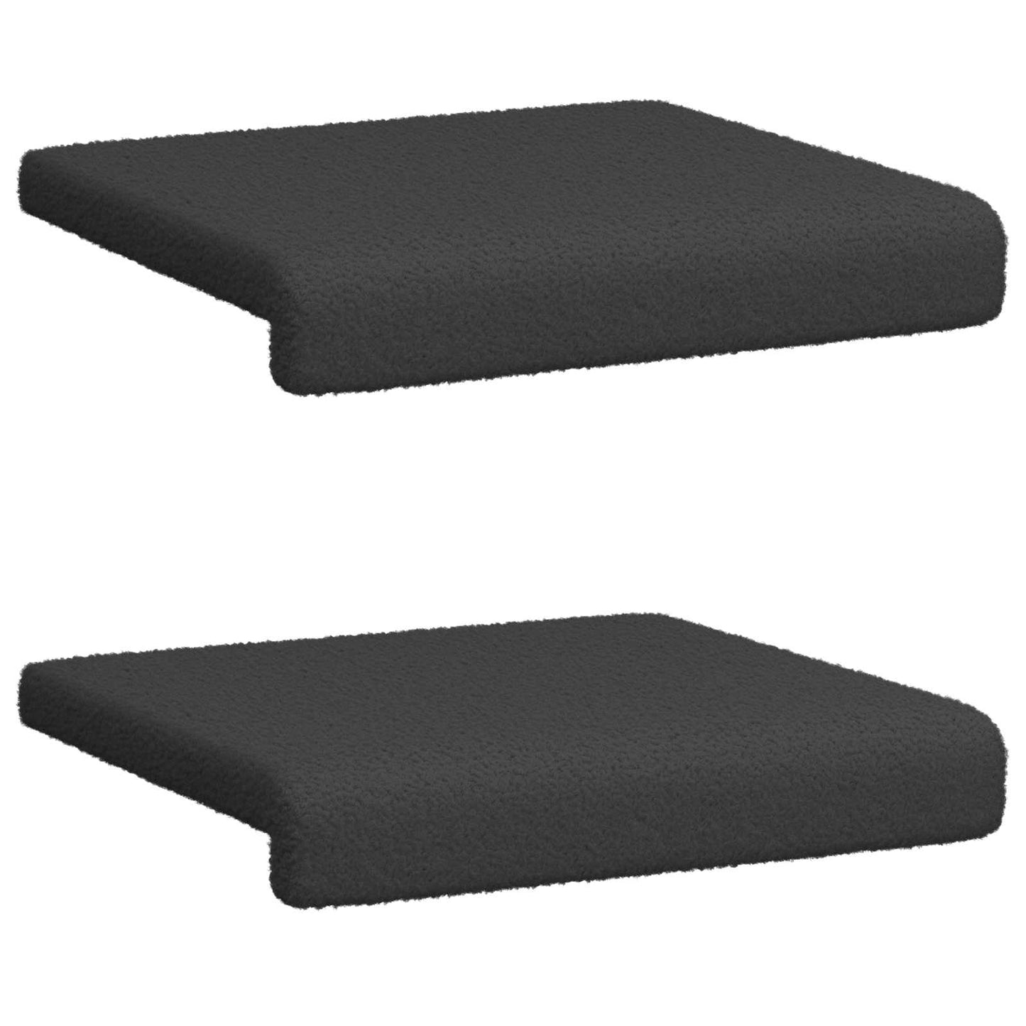 vidaXL Bench Cushion 2 pcs Sherpa Fabric Dark Grey Depth 35 cm