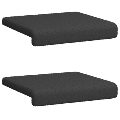 vidaXL Bench Cushion 2 pcs Sherpa Fabric Dark Grey Depth 35 cm