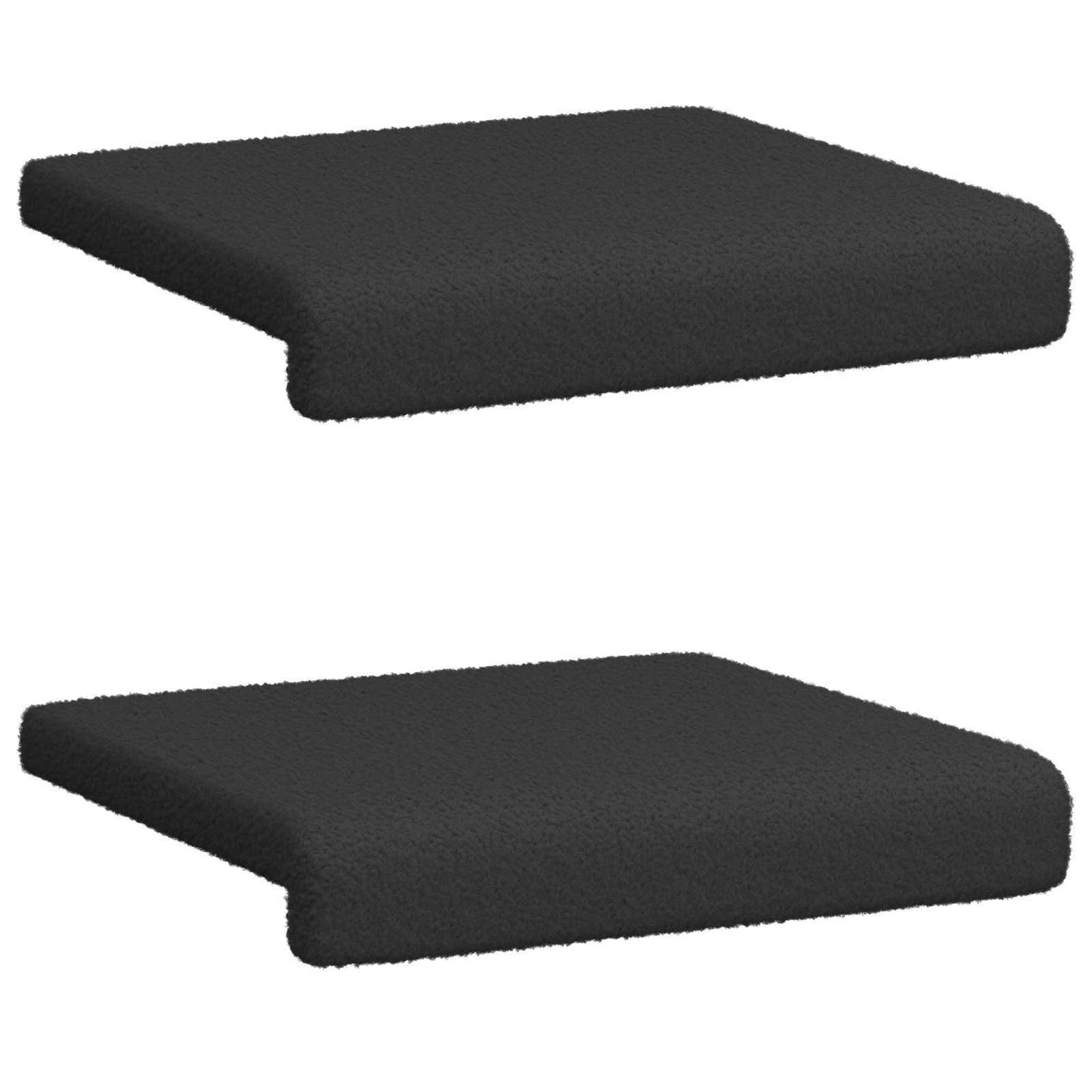 vidaXL Bench Cushion 2 pcs Sherpa Fabric Black Depth 35 cm