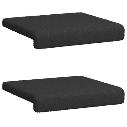 vidaXL Bench Cushion 2 pcs Sherpa Fabric Black Depth 35 cm