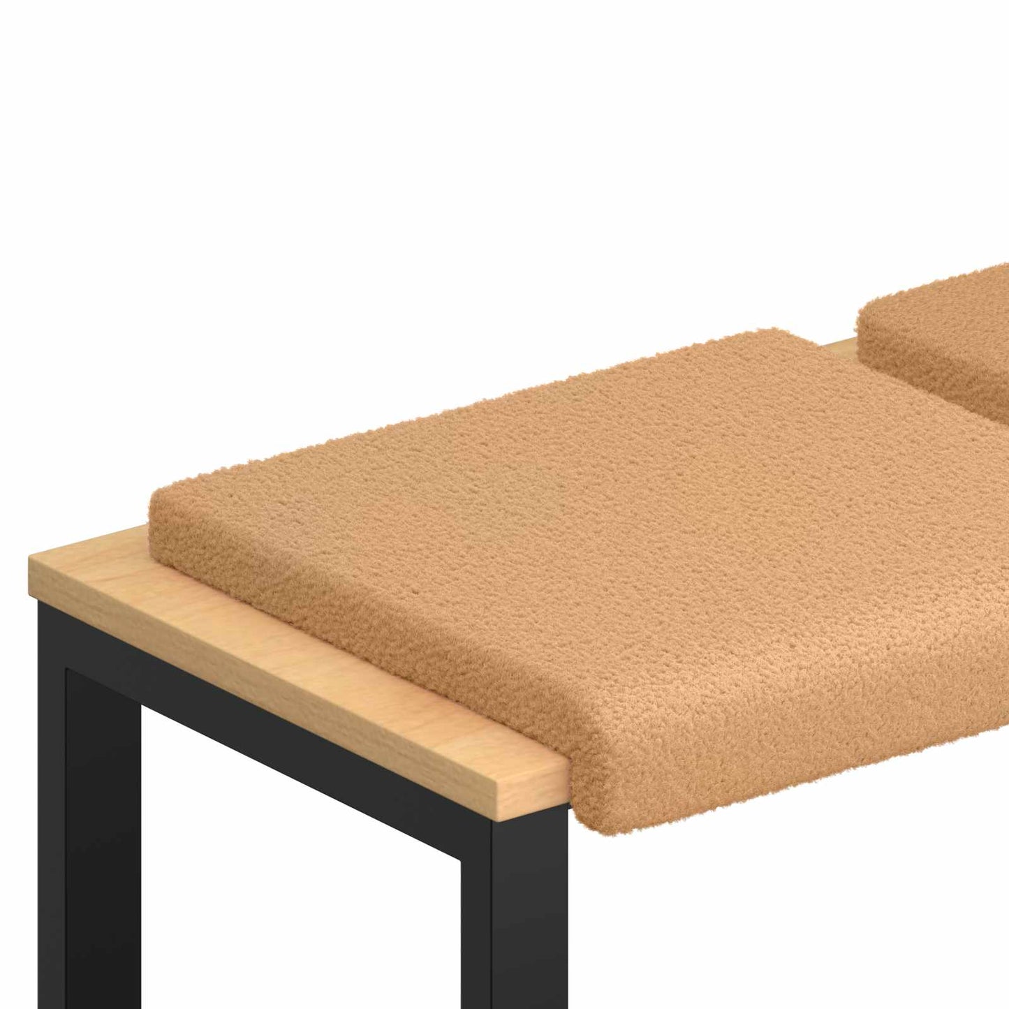 vidaXL Bench Cushion 2 pcs Sherpa Fabric Beige Depth 35 cm