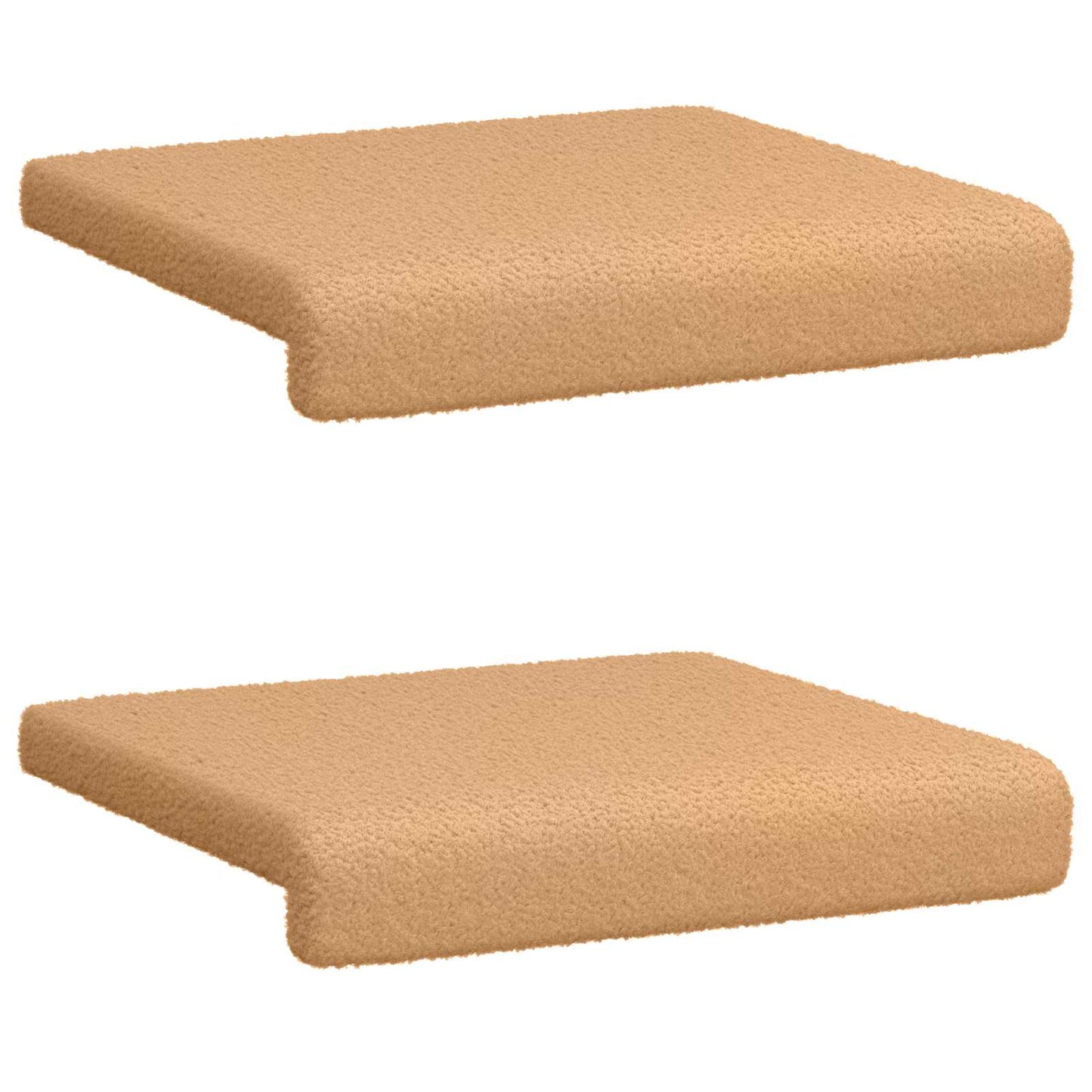 vidaXL Bench Cushion 2 pcs Sherpa Fabric Beige Depth 35 cm