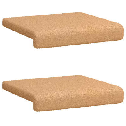 vidaXL Bench Cushion 2 pcs Sherpa Fabric Beige Depth 35 cm