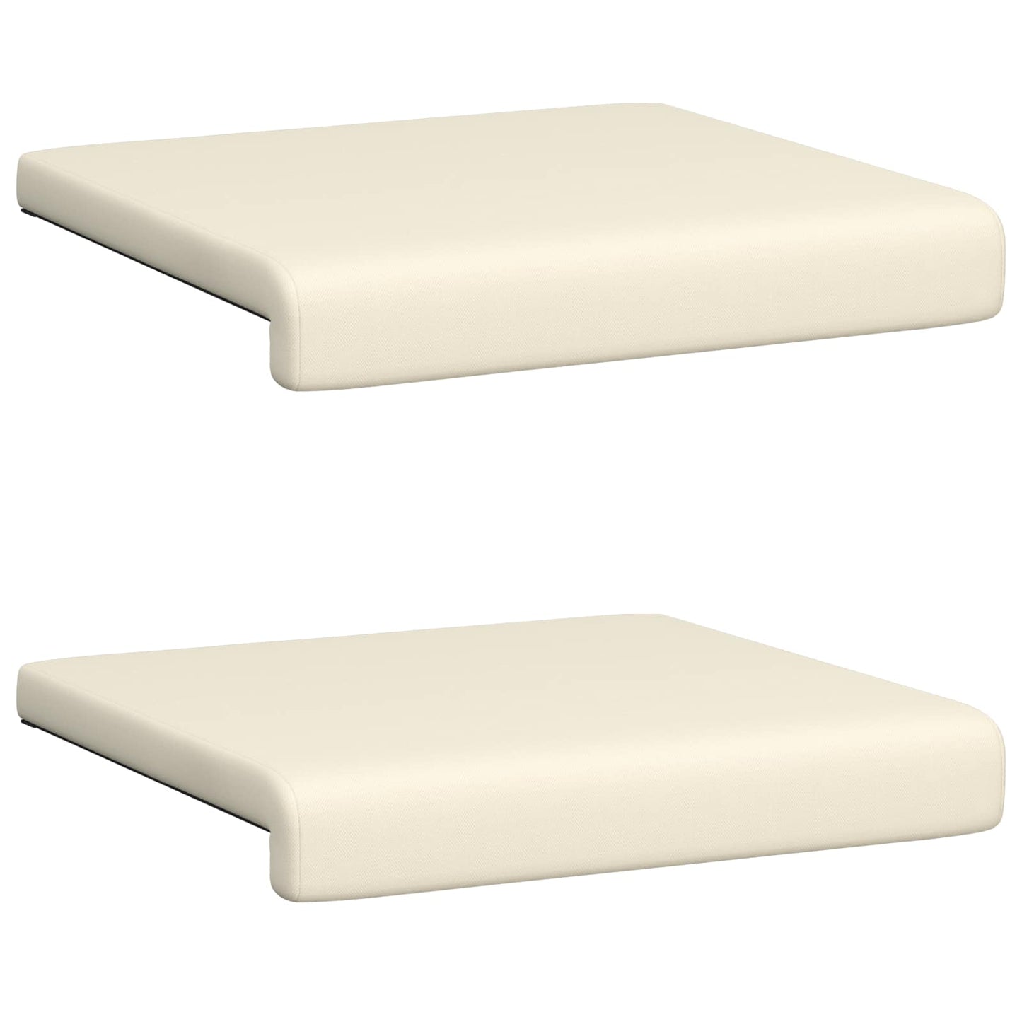vidaXL Bench Cushion 2 pcs Textured Velvet Cream Depth 35 cm