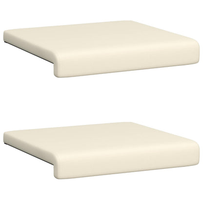 vidaXL Bench Cushion 2 pcs Textured Velvet Cream Depth 35 cm