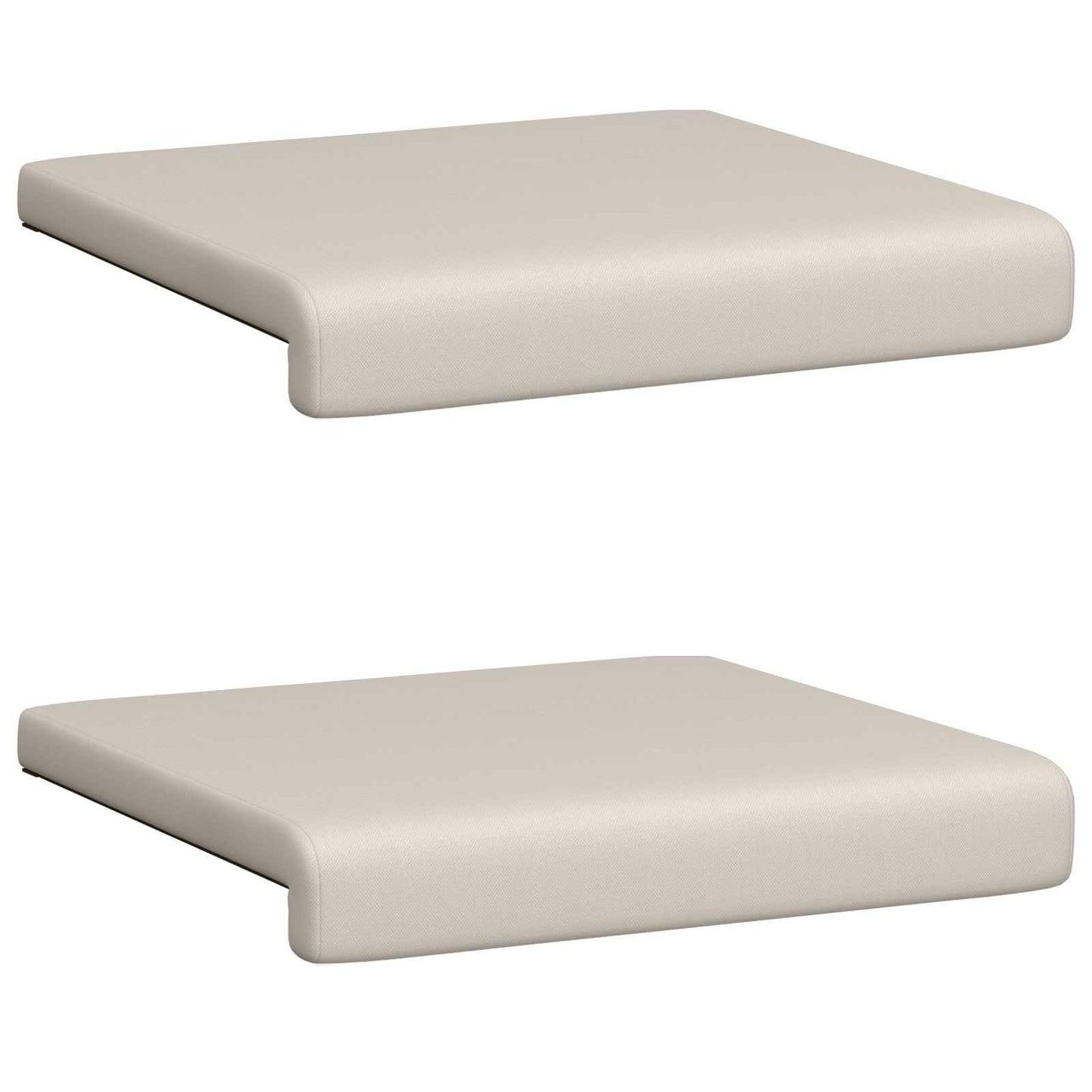 vidaXL Bench Cushion 2 pcs Textured Velvet Oatmeal Depth 35 cm