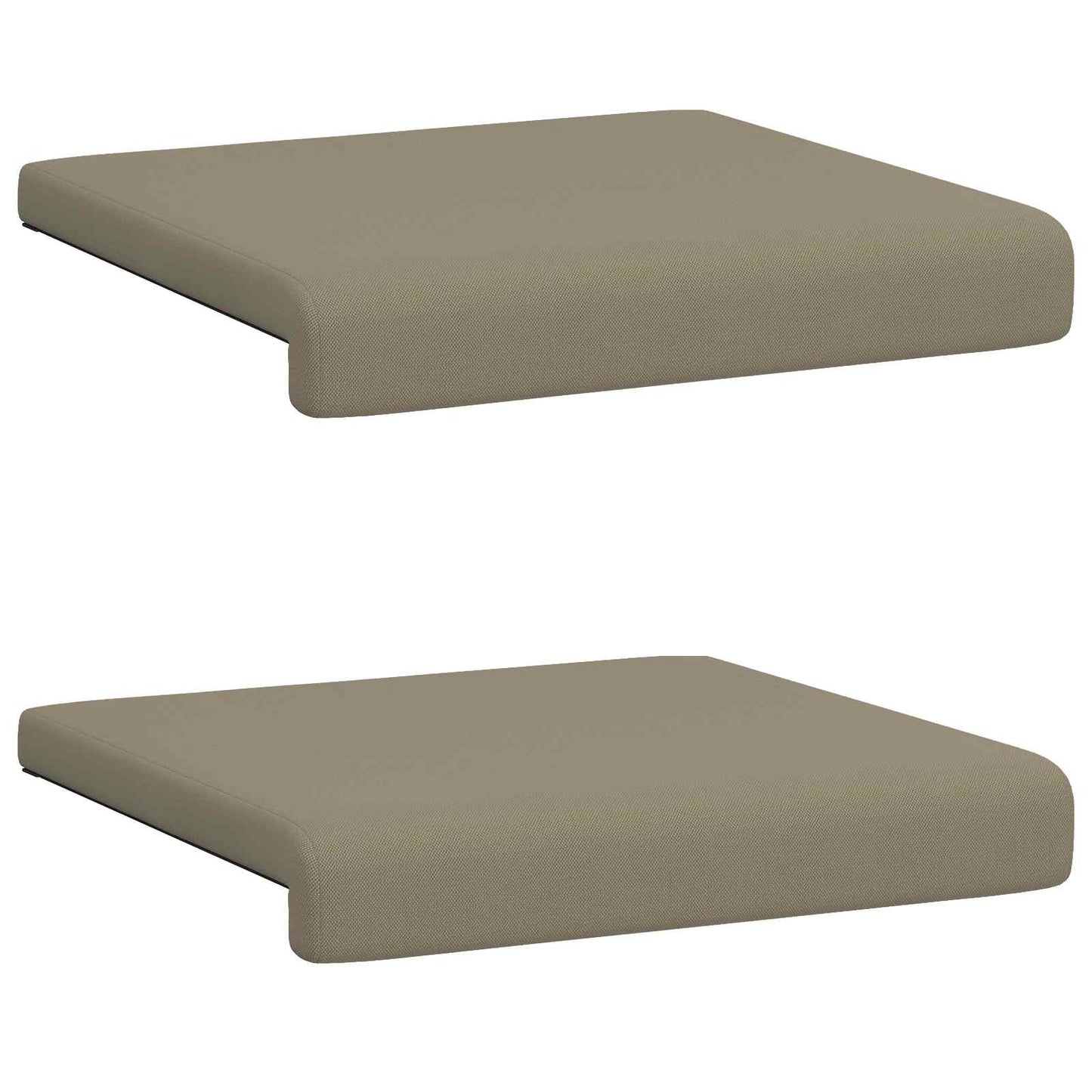 vidaXL Bench Cushion 2 pcs Textured Velvet Khaki Depth 35 cm