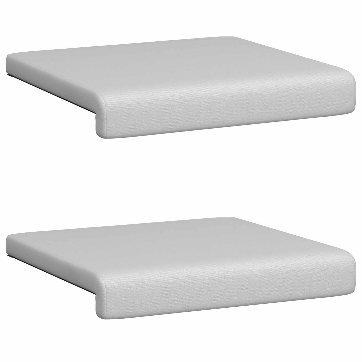 vidaXL Bench Cushion 2 pcs Textured Velvet Light Grey Depth 35 cm