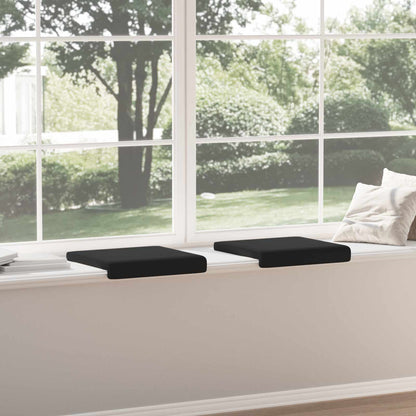vidaXL Bench Cushion 2 pcs Textured Velvet Black Depth 35 cm