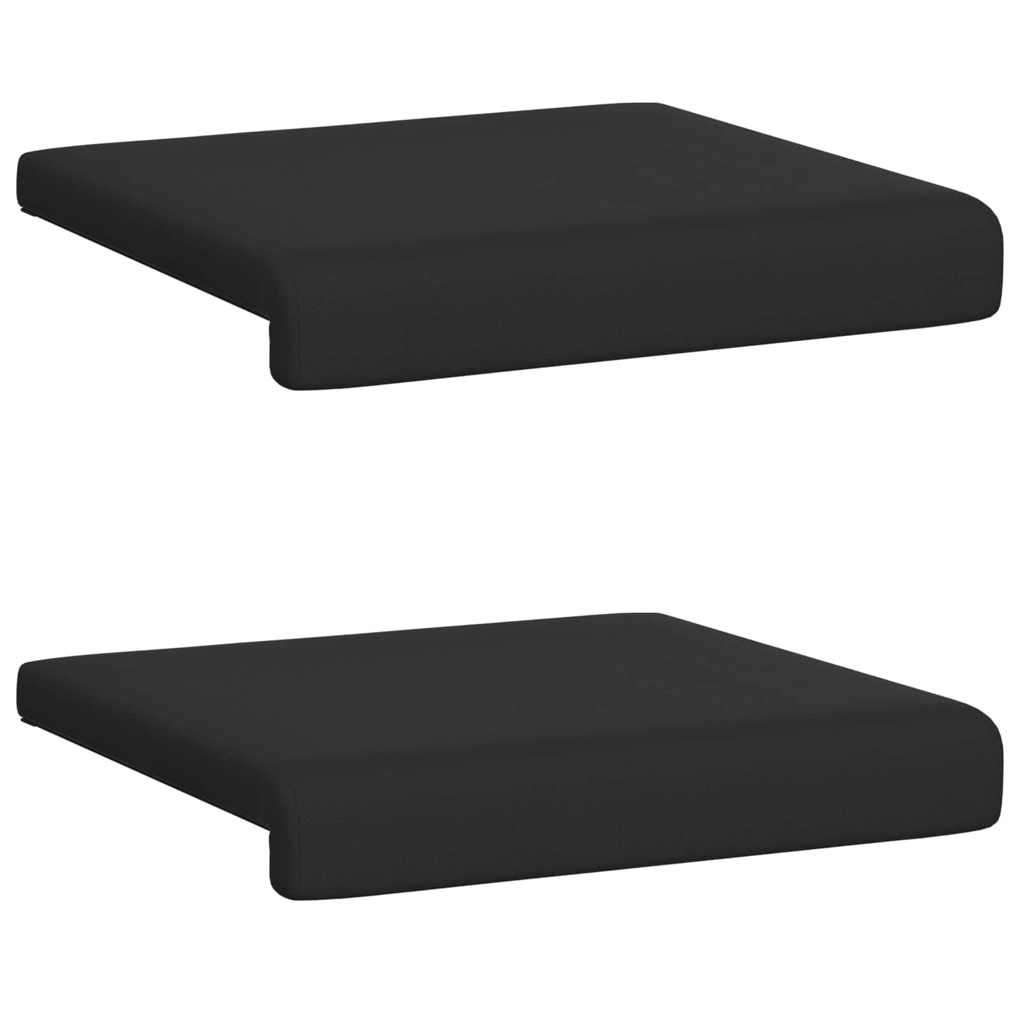 vidaXL Bench Cushion 2 pcs Textured Velvet Black Depth 35 cm