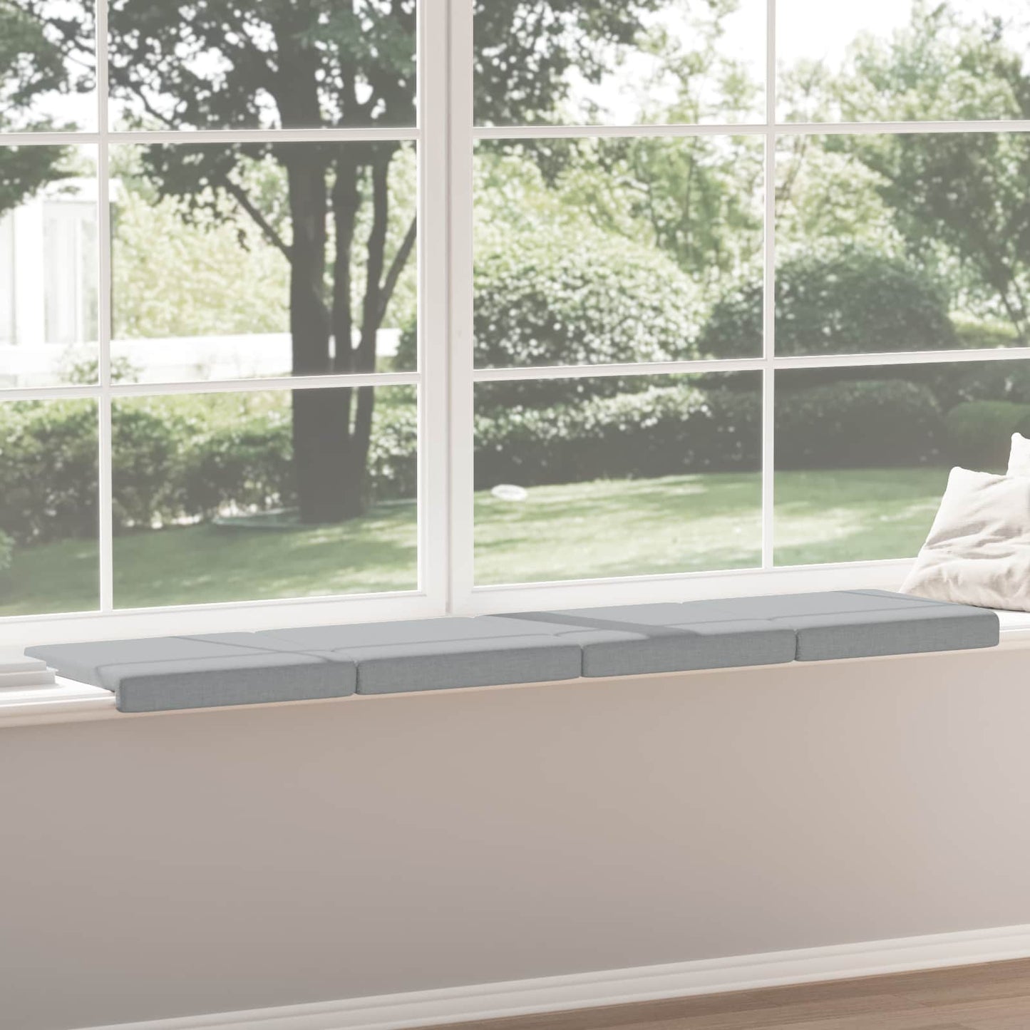 vidaXL Bench Cushion 4 pcs Fabric Light Grey Depth 35 cm