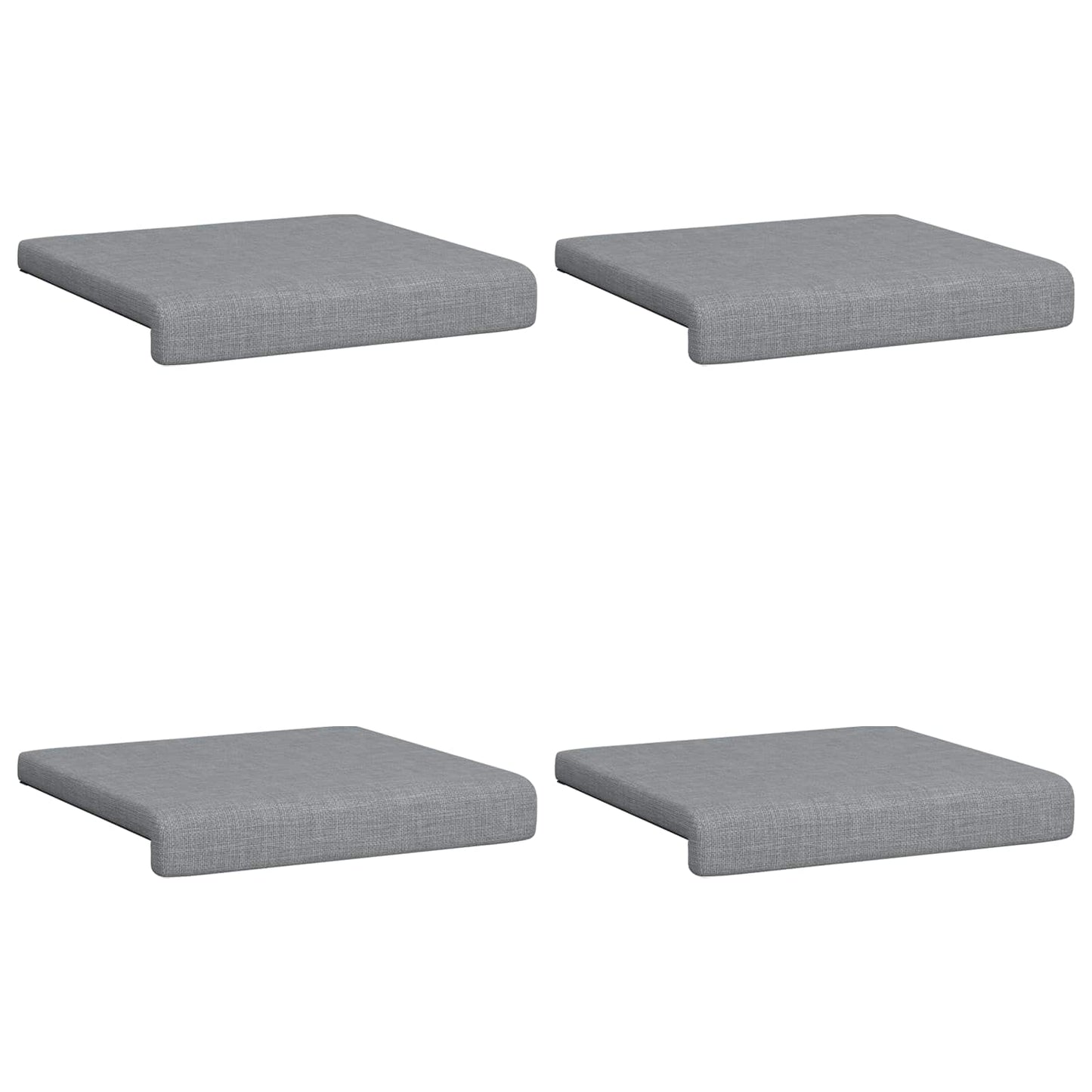 vidaXL Bench Cushion 4 pcs Fabric Light Grey Depth 35 cm