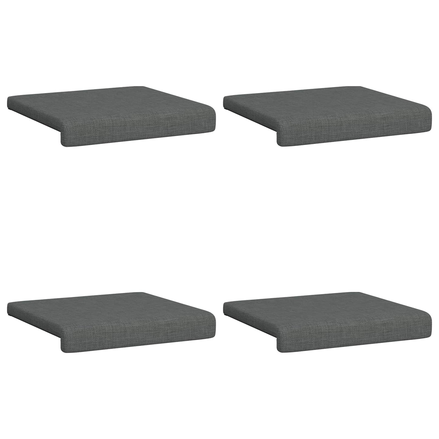 vidaXL Bench Cushion 4 pcs Fabric Dark Grey Depth 35 cm