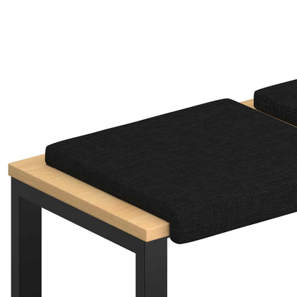 vidaXL Bench Cushion 4 pcs Fabric Black Depth 35 cm