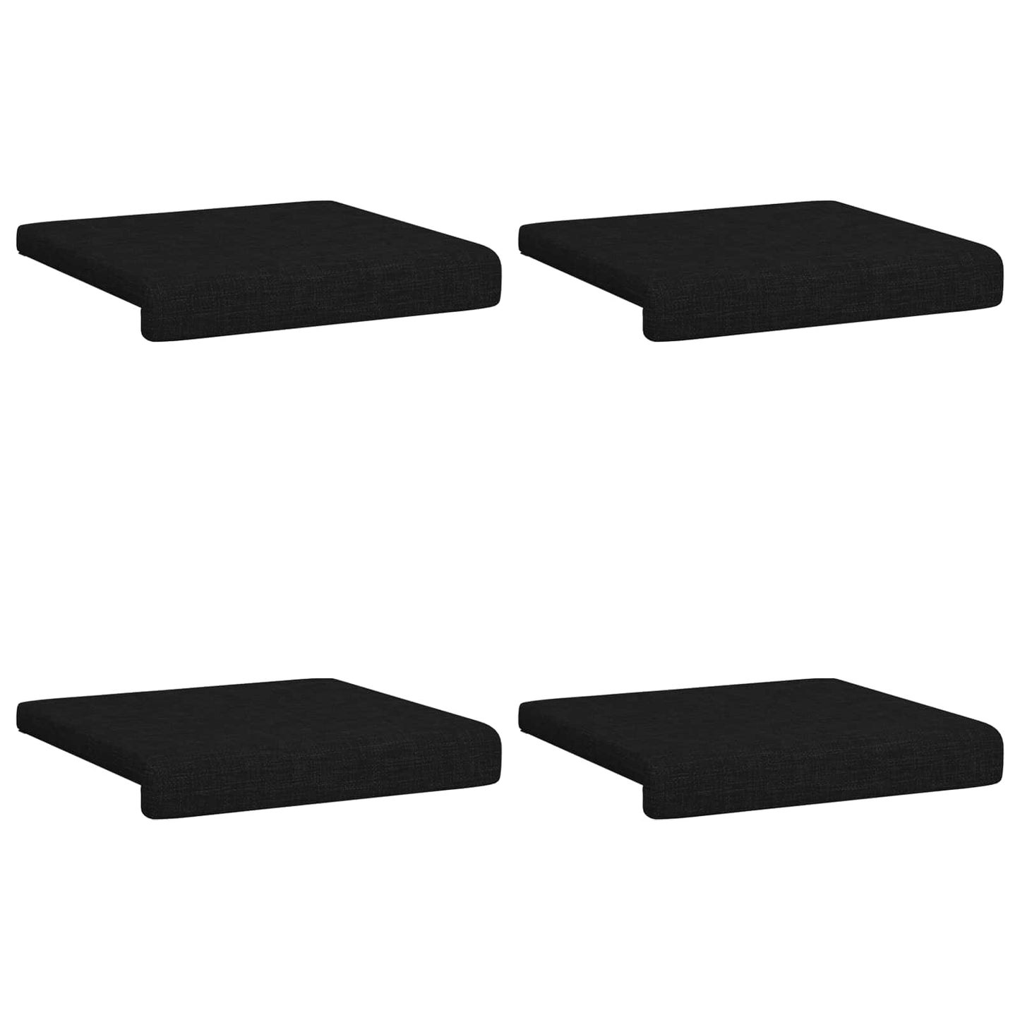 vidaXL Bench Cushion 4 pcs Fabric Black Depth 35 cm