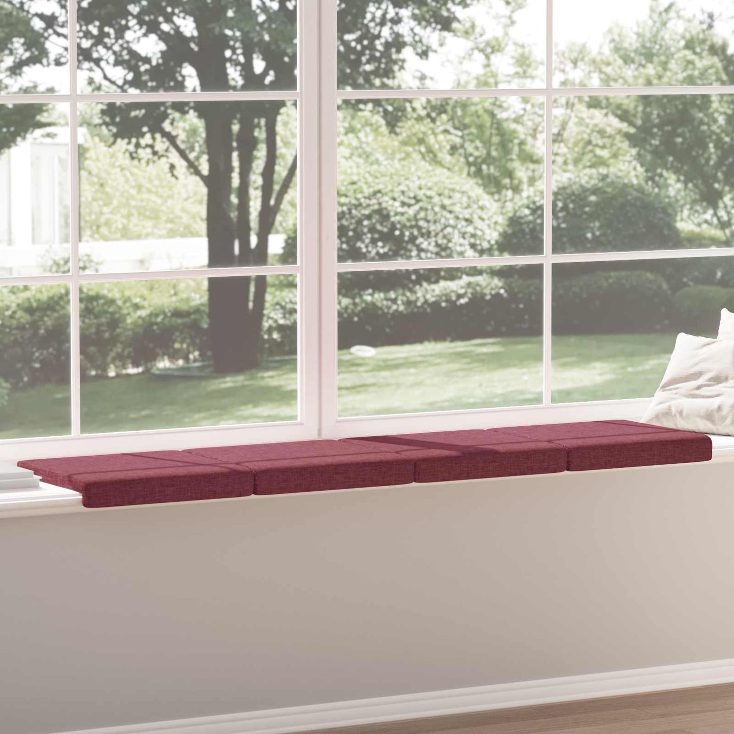 vidaXL Bench Cushion 4 pcs Fabric Wine Red Depth 35 cm