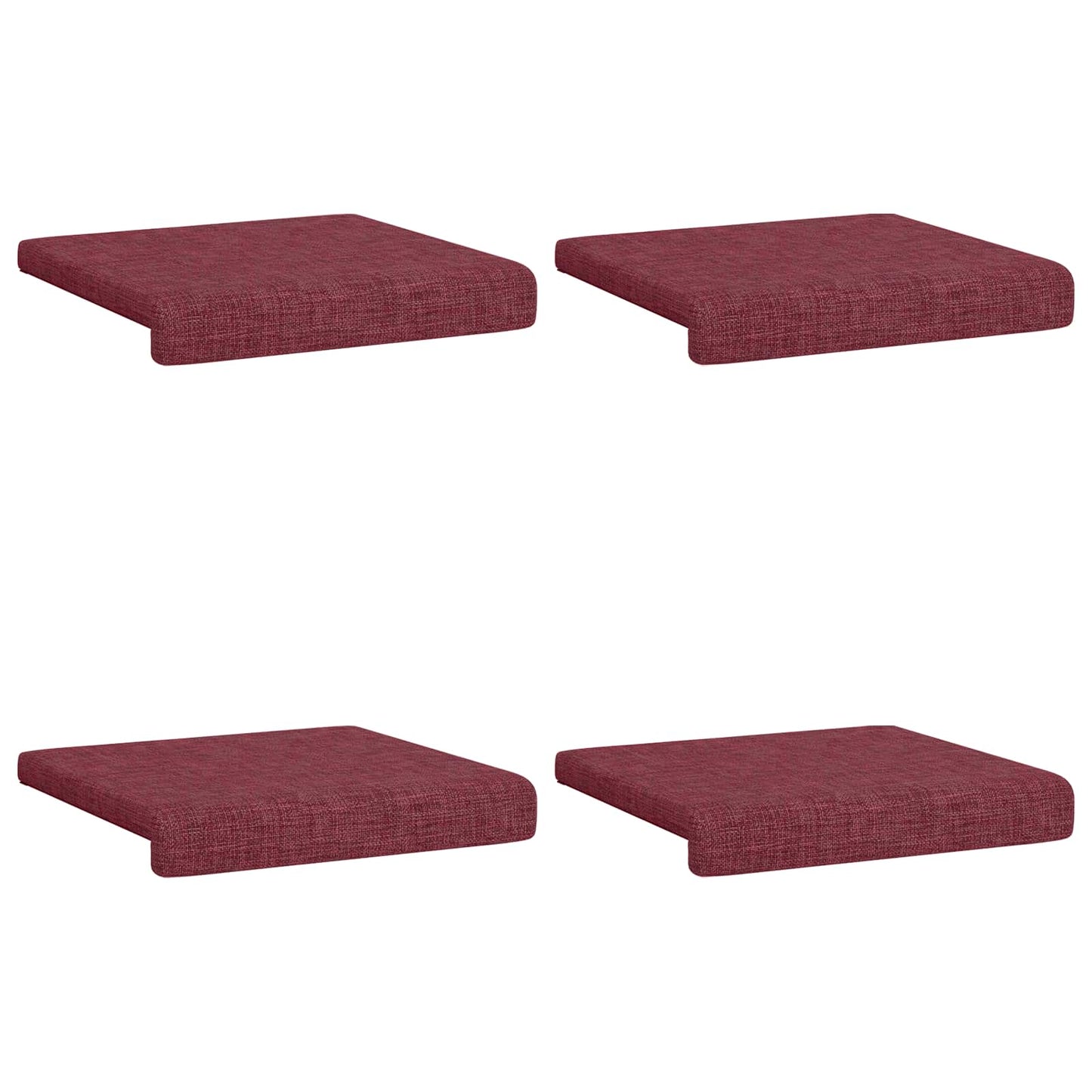 vidaXL Bench Cushion 4 pcs Fabric Wine Red Depth 35 cm