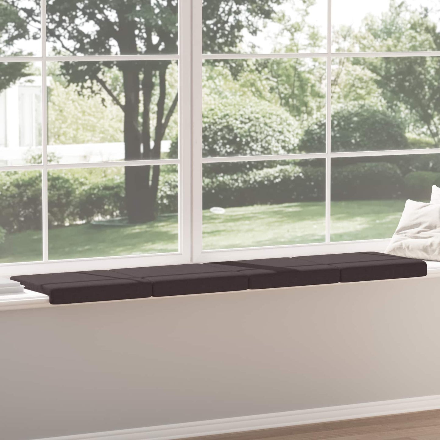 vidaXL Bench Cushion 4 pcs Fabric Dark Brown Depth 35 cm