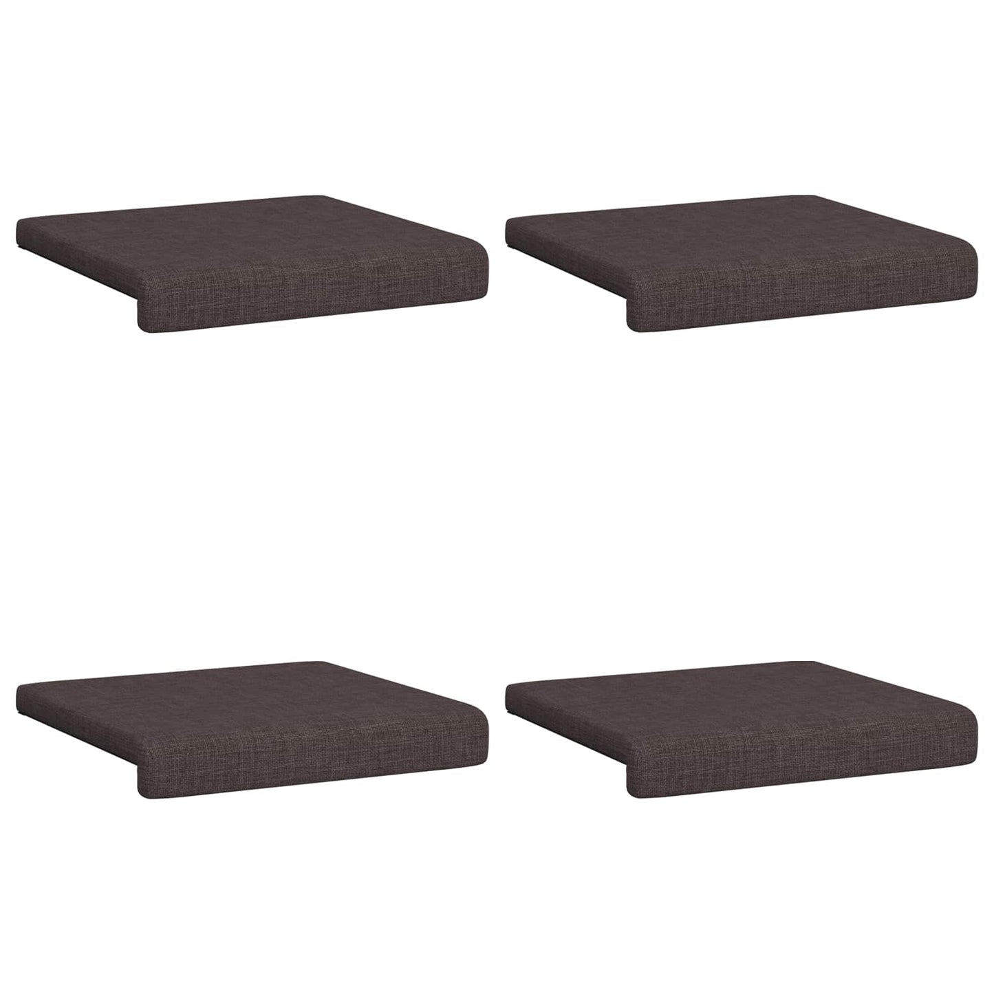 vidaXL Bench Cushion 4 pcs Fabric Dark Brown Depth 35 cm