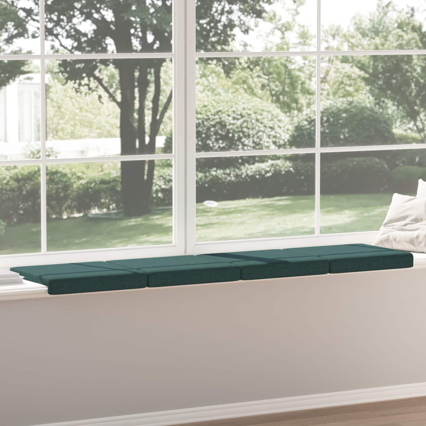 vidaXL Bench Cushion 4 pcs Fabric Dark Green Depth 35 cm