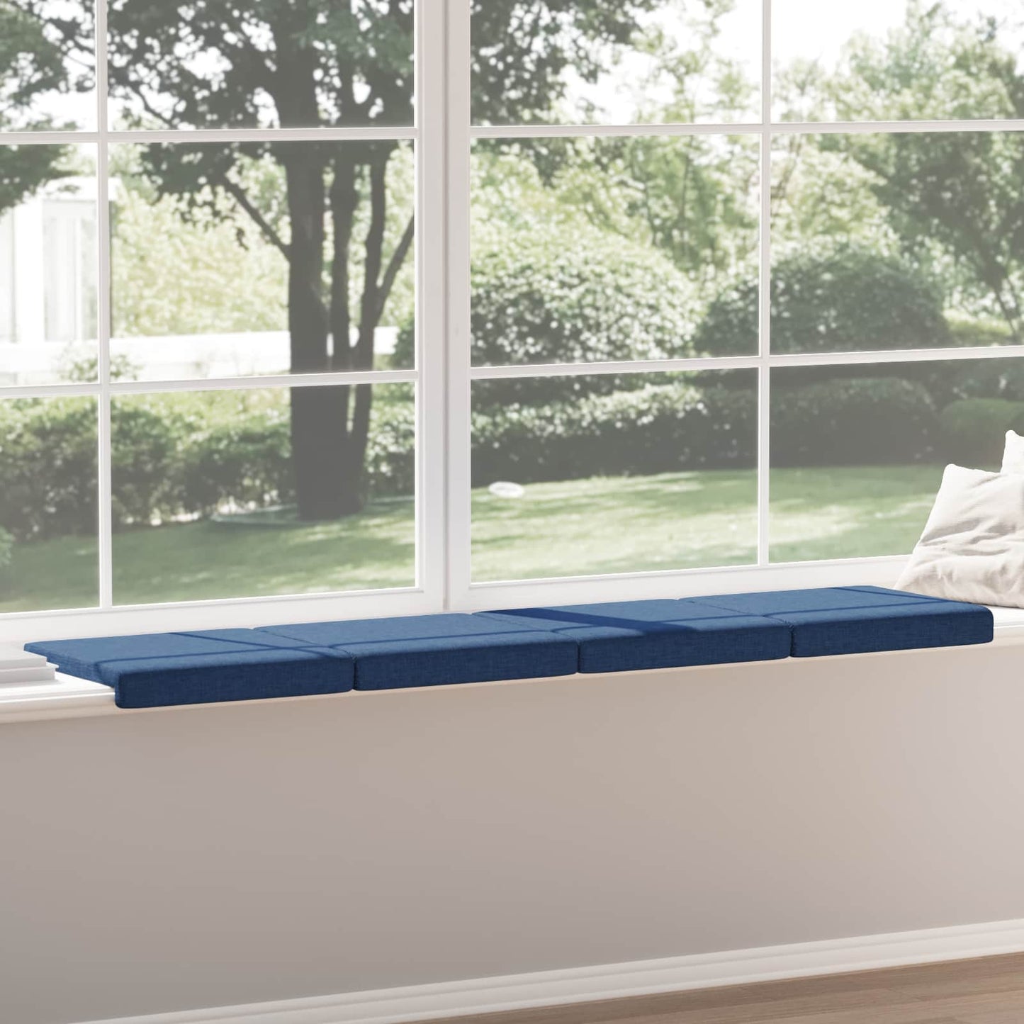 vidaXL Bench Cushion 4 pcs Fabric Blue Depth 35 cm