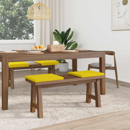 vidaXL Bench Cushion 4 pcs Fabric Light Yellow Depth 35 cm