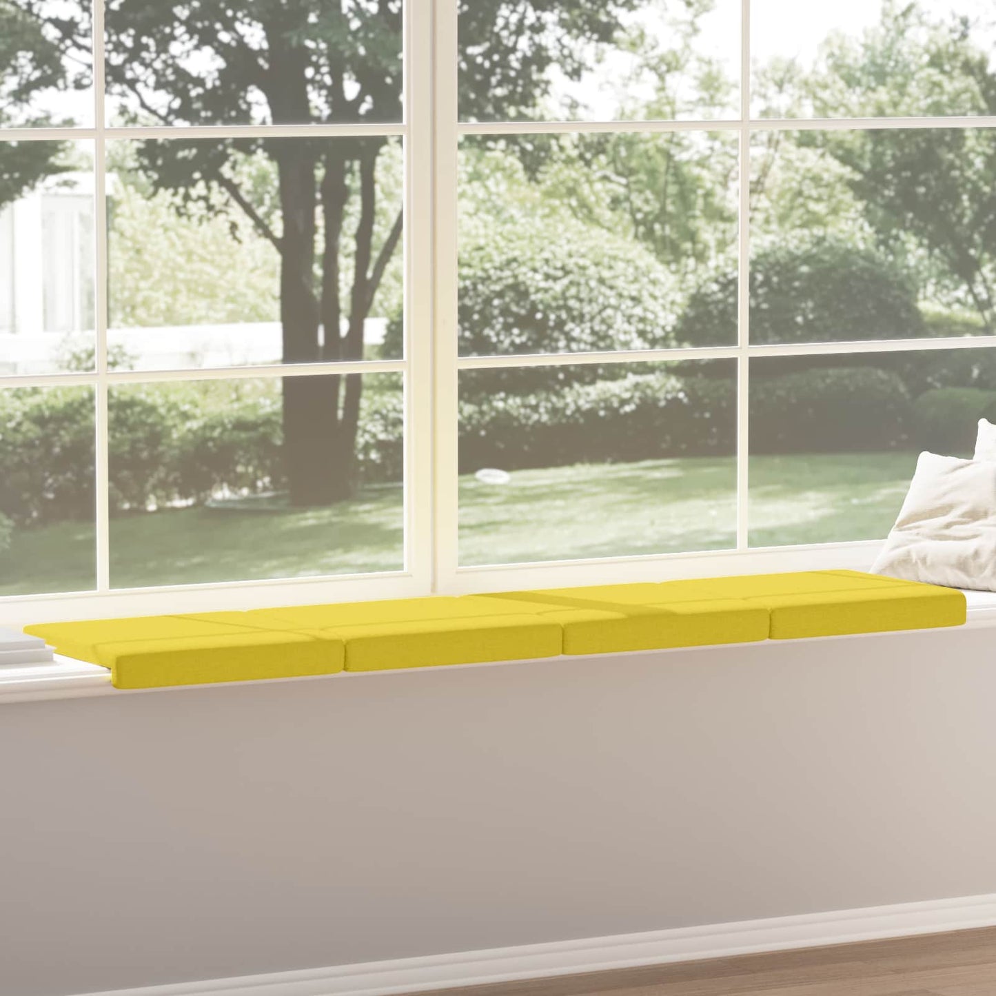 vidaXL Bench Cushion 4 pcs Fabric Light Yellow Depth 35 cm