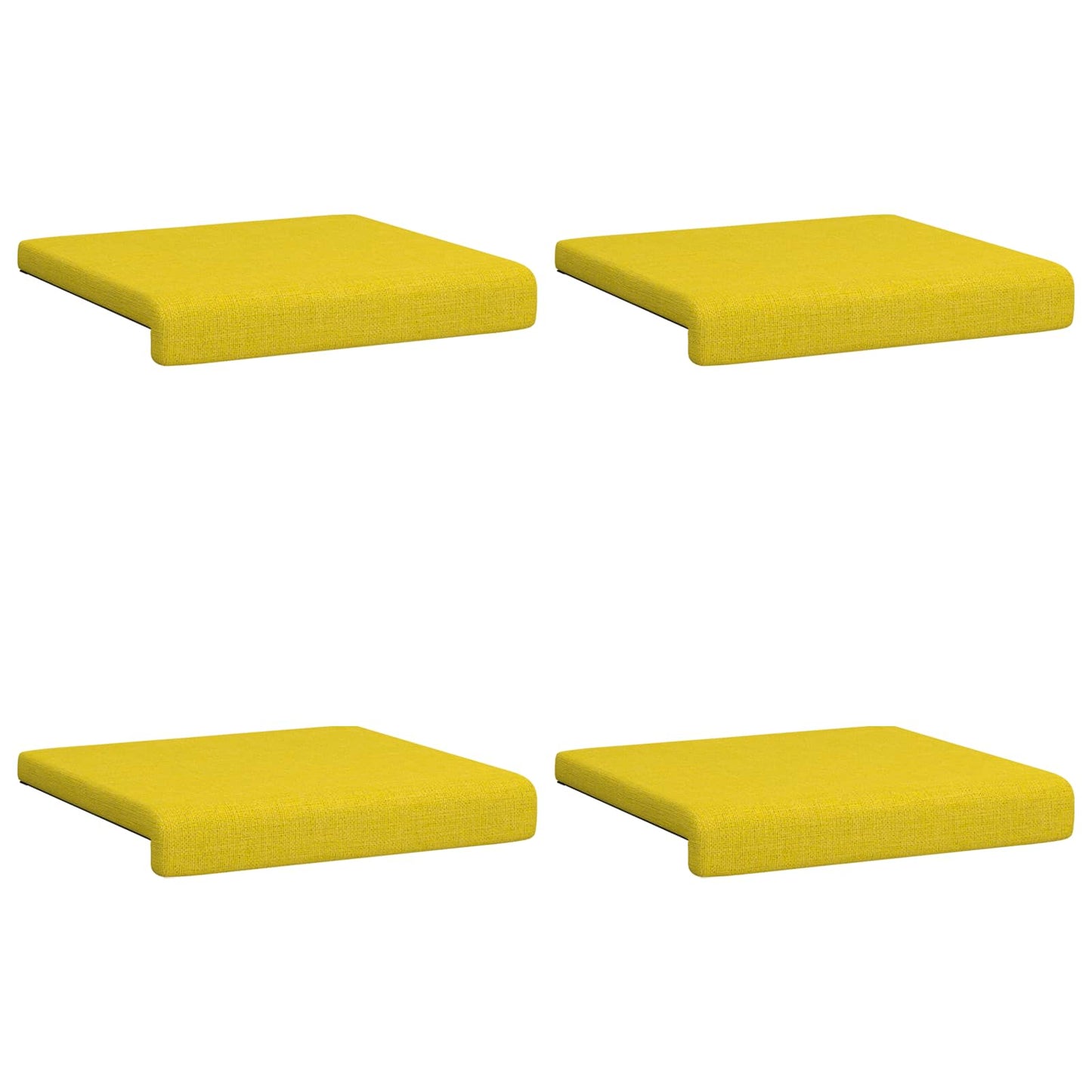 vidaXL Bench Cushion 4 pcs Fabric Light Yellow Depth 35 cm