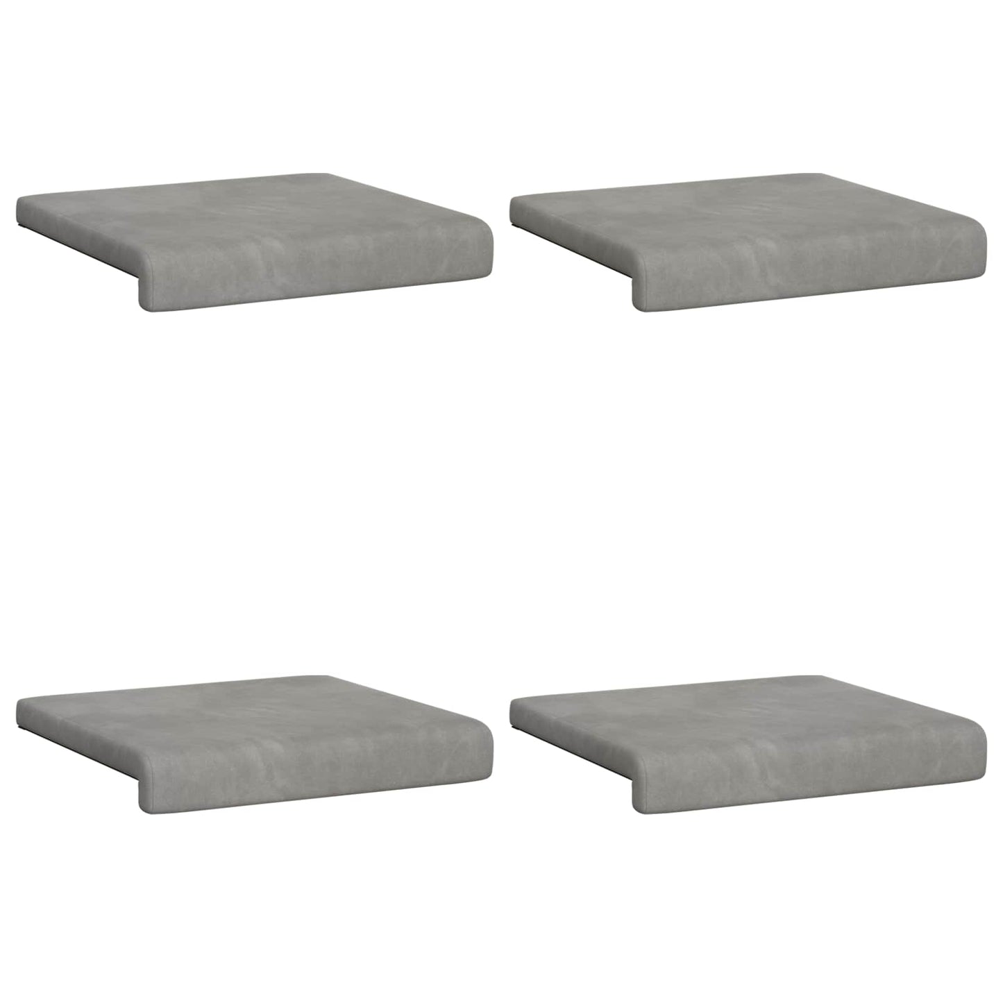 vidaXL Bench Cushion 4 pcs Velvet Light Grey Depth 35 cm