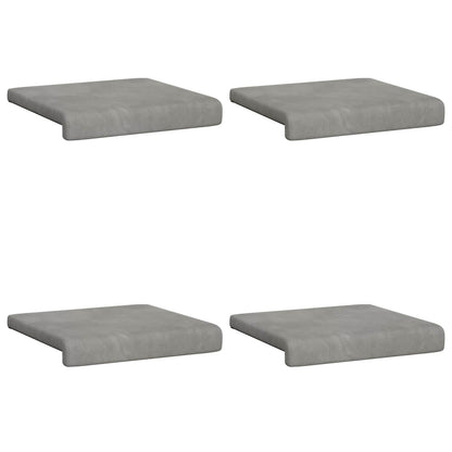 vidaXL Bench Cushion 4 pcs Velvet Light Grey Depth 35 cm