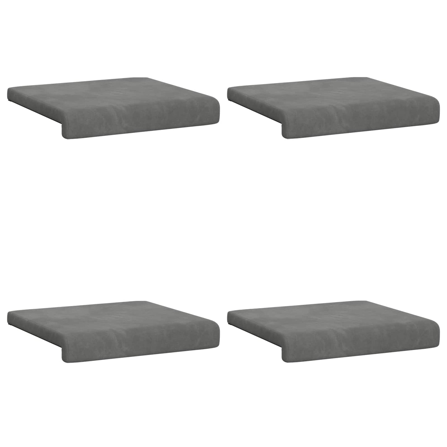 vidaXL Bench Cushion 4 pcs Velvet Dark Grey Depth 35 cm