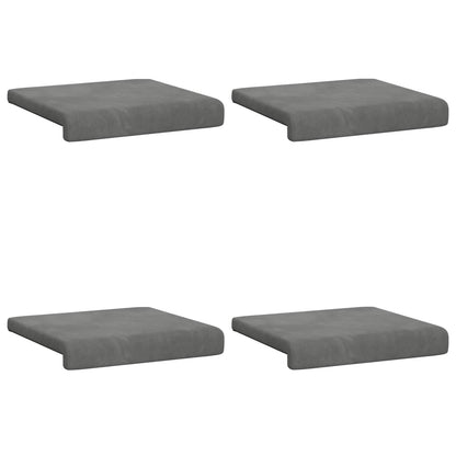 vidaXL Bench Cushion 4 pcs Velvet Dark Grey Depth 35 cm