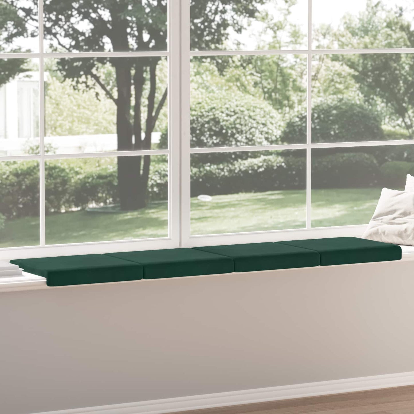 vidaXL Bench Cushion 4 pcs Velvet Dark Green Depth 35 cm