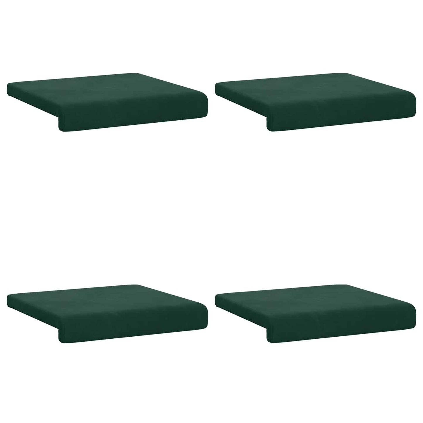 vidaXL Bench Cushion 4 pcs Velvet Dark Green Depth 35 cm