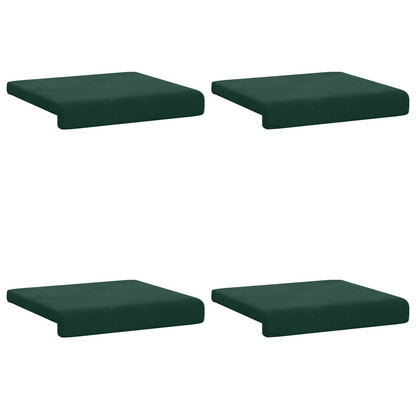 vidaXL Bench Cushion 4 pcs Velvet Dark Green Depth 35 cm