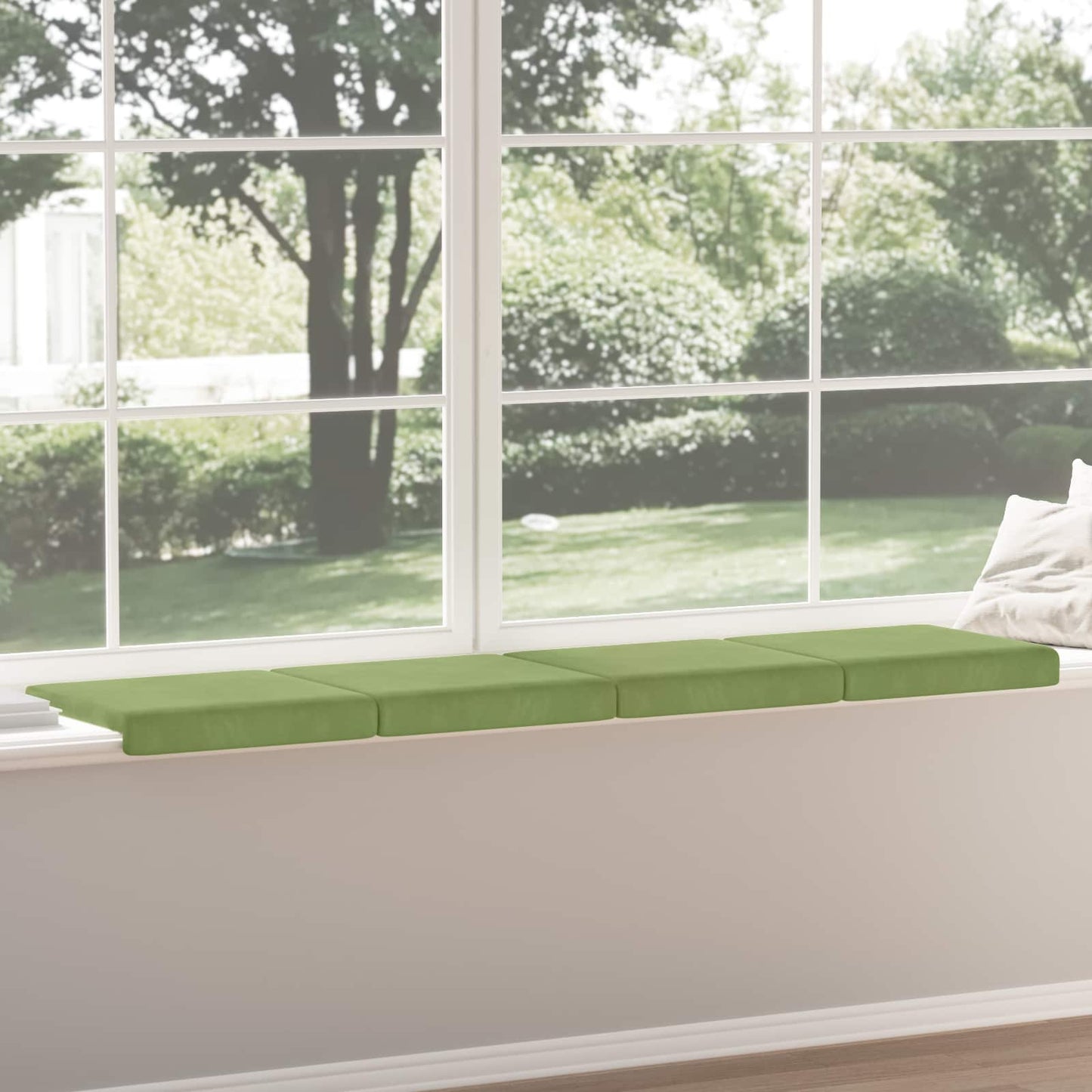 vidaXL Bench Cushion 4 pcs Velvet Light Green Depth 35 cm