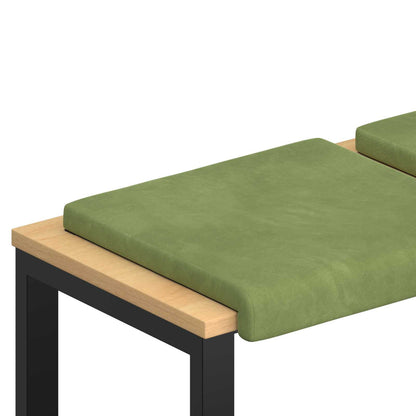 vidaXL Bench Cushion 4 pcs Velvet Light Green Depth 35 cm