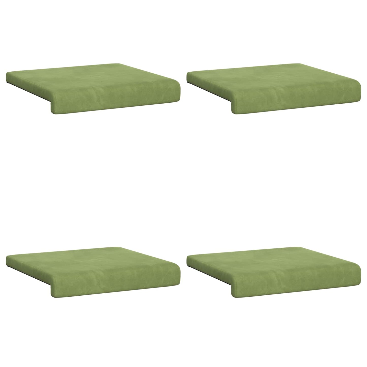 vidaXL Bench Cushion 4 pcs Velvet Light Green Depth 35 cm