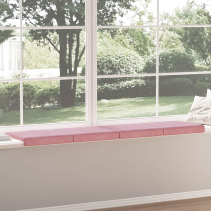 vidaXL Bench Cushion 4 pcs Velvet Pink Depth 35 cm
