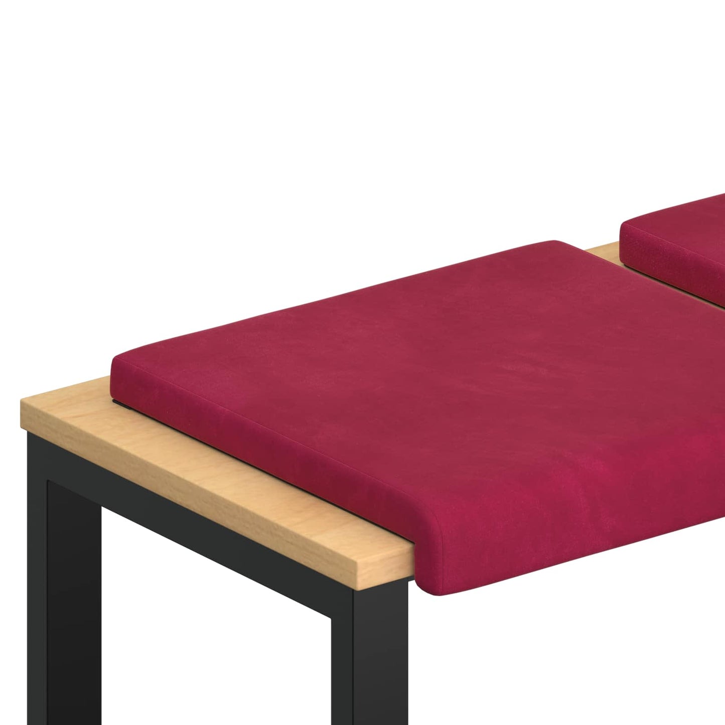 vidaXL Bench Cushion 4 pcs Velvet Wine Red Depth 35 cm