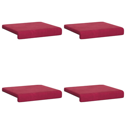 vidaXL Bench Cushion 4 pcs Velvet Wine Red Depth 35 cm