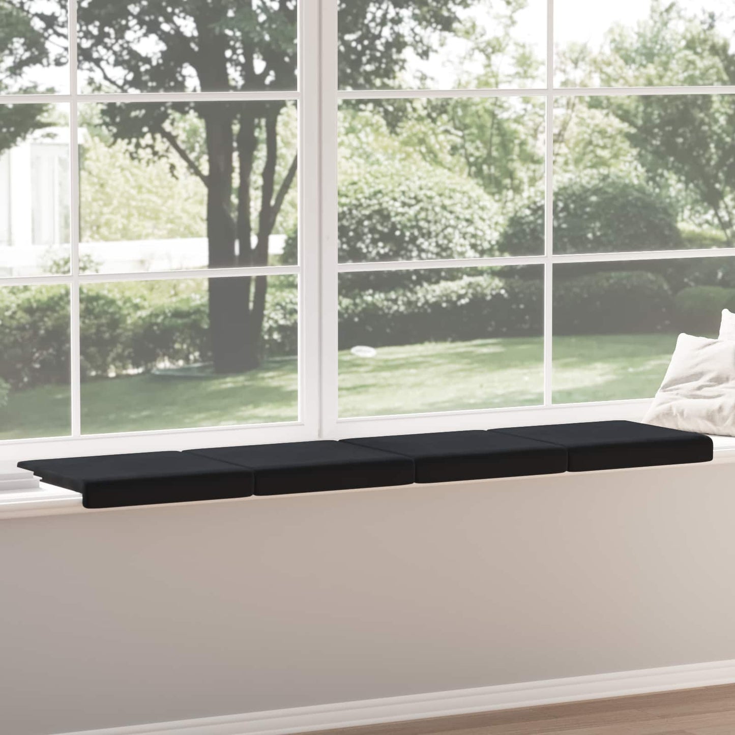 vidaXL Bench Cushion 4 pcs Velvet Black Depth 35 cm