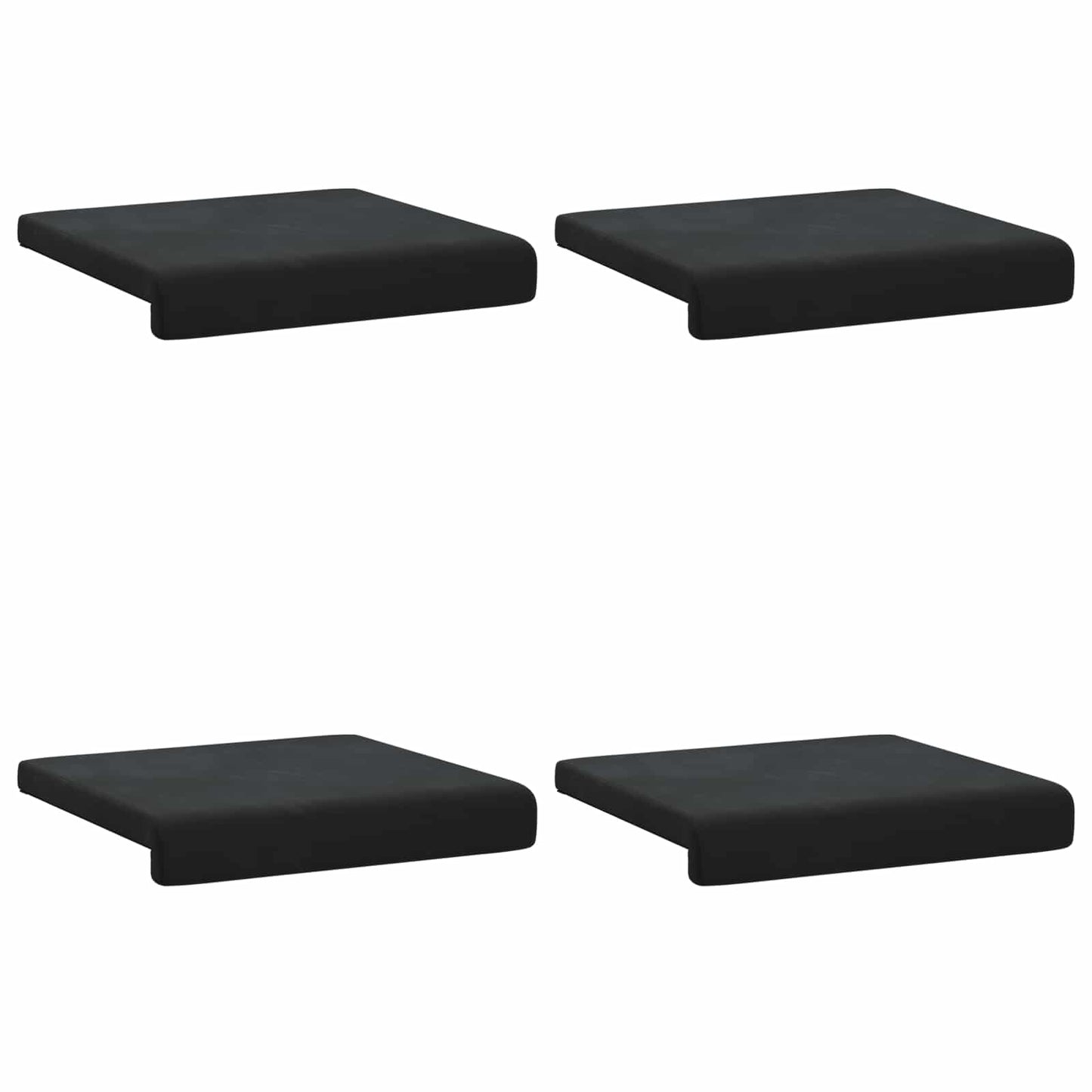 vidaXL Bench Cushion 4 pcs Velvet Black Depth 35 cm